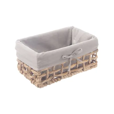 Produktbild von ORION Korb 27 × 17 × 13 cm grau, Wasserhyazinthe Textil