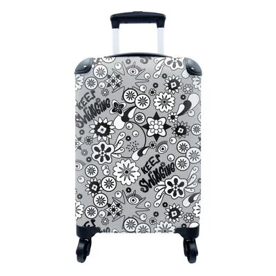 Produktbild von MuchoWow® Koffer Handgepäck Trolley Rollkoffer Kleine Reisekoffer mit 4 Rollen - Blumen - Muster - Zitate - Cabin Size < 55x40x23 cm & 55x40x20 cm - Fotokoffer - Kabinenkoffer - Boardgepäck - Reise-Box - Reisekoffer - Reisegepäck - Koffer mit Bild - Trolley für Kinder