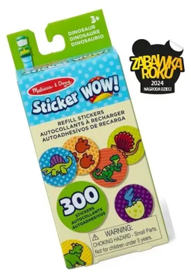 Productafbeelding van Sticker Wow Vullingset Dinosaurus – 200 stickers + mini-boekje van 24 pagina's – Universele cartridge voor alle stempelvormen – Herbruikbaar, CE-gecertificeerd, vanaf 3 jaar