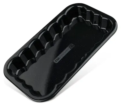 Produktbild von FMprofessional Grillschale 21 x 12 cm BBQ, hochwertige Schale, wiederverwenbares Grillzubehör, kratz- und schnittfest, Grillform ideal für Feta und Seafoof, leicht zu reinigen (Farbe: Schwarz)