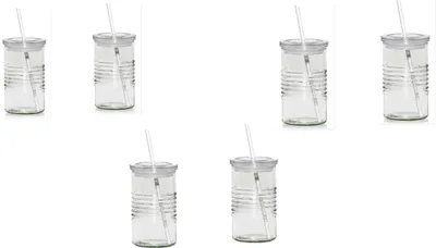 Produktbild von 6 Stück Trinkgläser mit Papierhalm