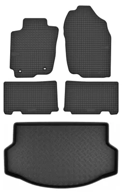 Productafbeelding van Rubberen automatten + kofferbakmat voor Toyota RAV4 IV 2016-2019 (SUV) – 5-delig, zwart, op maat – Wielganizator