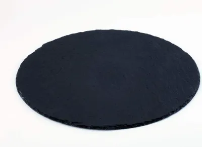 Servierplatte Naturschiefer Ø 22 cm schwarz matt