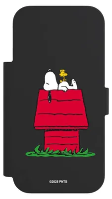Produktbild von NIVOCASE Klapphülle für Apple iPhone 17 Pro  Handyhülle aus Kunst Leder NIVOflip schwarz Hund Peanuts Snoopy