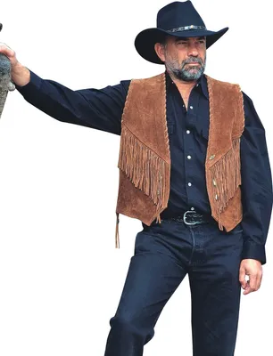 Produktbild von Herren Western Weste Cowboy Biker Leder »W-35« Braun
