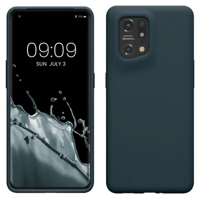 Produktbild von kwmobile Handyhülle für Oppo Find X5 (5G) Hülle - Case Silikon - Kabelloses Laden - Schutzhülle Cover in Dunkler Schiefer