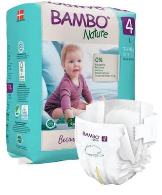 Produktbild von Bambo Nature 1000019254, Junge/Mädchen, Windel mit Klebeband, 7 kg, 14 kg, Weiß, Velcro