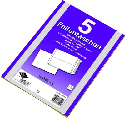 Produktbild von 5 Faltentaschen Versandtaschen DIN C4 mit 4cm Falte
