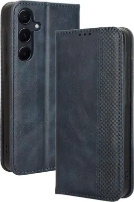 Produktbild von Samsung Galaxy A55 Hülle - Coverup Vintage Style Klapphülle - Blau