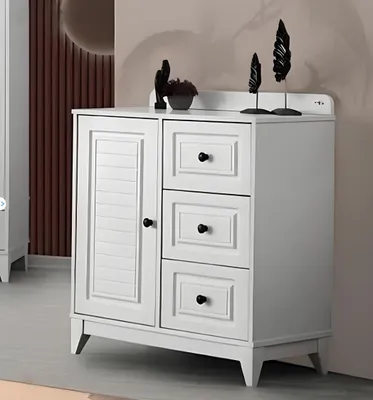Produktbild von Modern Kinderbett Komplett Jugendzimmer Luxus Kinderzimmer Set 3tlg Weiß