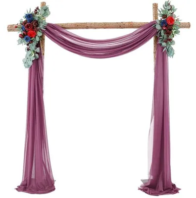 Immagine prodotto di Tenda in chiffon - Decorazione per matrimoni - Sfondo per foto - Festa - Compleanno - 75 x 400 cm - Tessuto decorativo