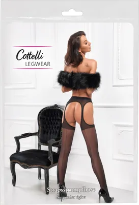 Produktbild von Cottelli LEGWEAR: Schwarze Strapsgurt-Strumpfhose