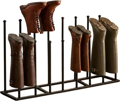 Produktbild von Stiefelregal - 8 Paar - Höhe x Breite x Tiefe - 45 x 80 x 25 cm - Metall - Schwarz