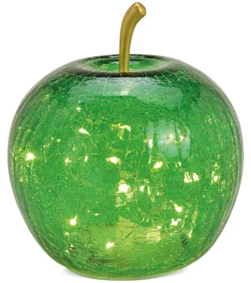 Produktbild von Apfel & 20er LED Licht & Timer Dekoapfel Glas grün Ø 16 cm