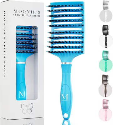 Imagen del producto de Cepillo para el cabello sin enredos, desenredante, ideal para cabello largo, para usar en cabello húmedo y seco, cepillo plano para mujeres y hombres