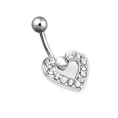 Produktbild von Taffstyle Bauchnabelpiercing Bauchnabelpiercing Stecker Multi Kristall Herz, Clear