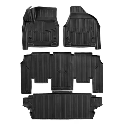 Produktbild von SCOUTT | 3D TPE Gummifußmatten Gummimatten Passend Für Chrysler Pacifica 2 7-Sitzer 2016-2023 4-tlg, Schwarz, Anti-Rutsch, Geruchsneutral, Abwaschbar, Allwetter, Hohes Rand, mit Befestigungen