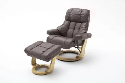 Produktbild von CALGARY XXL Relaxer 180 mit Hocker, Farbe:Braun/Natur