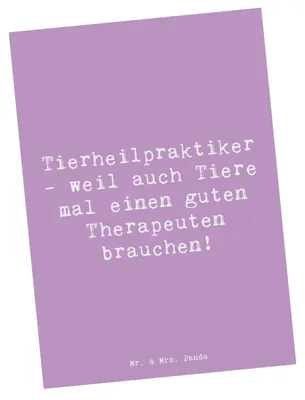 Produktbild von Mr. & Mrs. Panda Postkarte Spruch Tierheilpraktiker - Lavendeltraum - Geschenk, Berufsleben, Liebe zu Tieren, Therapeut für Tiere, Berufsalltag, Postkarten, Tierwohl
