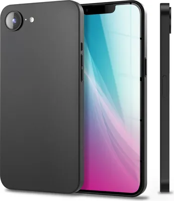 Image de Phantom Housse pour iPhone 16e - Extrêmement Fin 0,3mm, Soft-Touch & Antidérapant, Design Mat - Noir Opaque