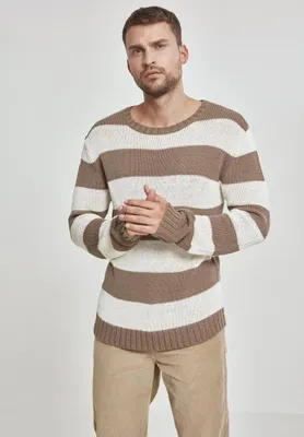 Produktbild von Urban Classics Pullover Striped Sweater Beige/Offwhite-XL