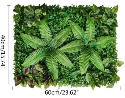 Obrázek produktu pro Umělé nástěnné panely – Umělý matný panel – Dekorace na zeď a plot – 40 x 60 cm – 9 kusů – zelená