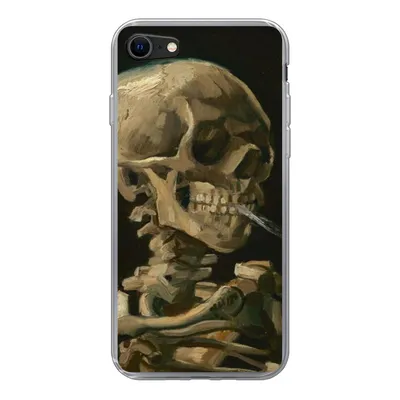Obrázek produktu pro Kryt na mobilní telefon pro Apple iPhone SE (2020) Hlava kostlivce s hořící cigaretou - Vincent van Gogh Silikonové měkké pouzdro