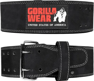 Image de Gorilla Wear Ceinture de levage en cuir de 4 pouces - Noir - L/XL