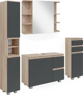 Obrázok produktu pre Súprava kúpeľňového nábytku Vicco J-Shape Sonoma 4 diely, Model 40127