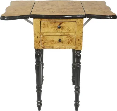 Art Deco Biedermeier Beistelltisch Massivholz Beistelltisch mit 2 Schubladen Art Deco Biedermeier Side Table Solid Wood Side Table with 2 Drawers