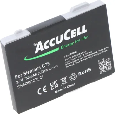 Produktbild von AccuCell Akku passend für Siemens C75, 750mAh