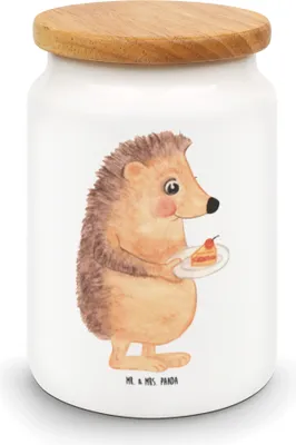 Produktbild von Mr. & Mrs. Panda Kaffeedose Igel Kuchenstück - Weiß - Geschenk, zuckerdose, Kuchen, Geburtstagskuchen, Lustige Sprüche, Backen, Vorratsdose, behälter, Torte, Dose
