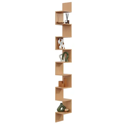Produktbild von Eckregal MEGA Buche – modernes skandinavisches Wandregal, großes Hängeregal für Wohnzimmer, Büro und Schlafzimmer