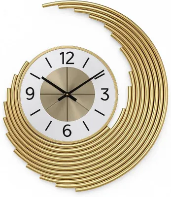 Produktbild von Goldene Spiralwanduhr 48 x 58 cm, s, geräuschloses Quarzdesign, elegante Dekoration für Wohnzimmer oder Büro