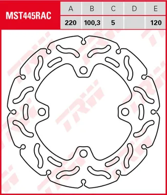 Produktbild von TRW-Bremsscheibe mst445rac. Rotor mst445rac starr