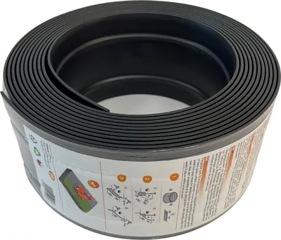 Obrázek produktu pro Obrubník zahradní skrytý 25 m - 12 cm černý
