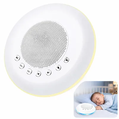 Produktbild von White Noise Maschine für Babys und Erwachsene, tragbare Geräuschmaschine mit Nachtlicht, 28 beruhigende Schlafgeräusche, Timer und wiederaufladbarer Akku