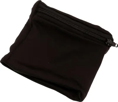 Schwarze Tasche für das Handgelenk mit Reißverschluss für Wertsachen