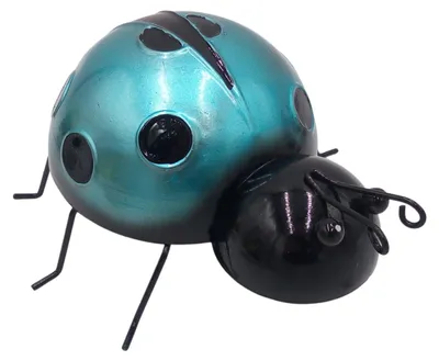Image de BURI Coccinelle décorative en métal Figurine décorative Décoration de jardin Figurine de jardin Coccinelle 16,5 x 17,5 cm