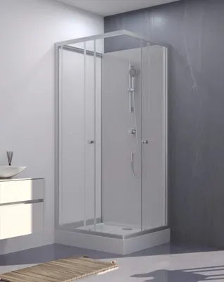 Produktbild von Dusche Komplett MARWELL Komplettdusche Fertigdusche White Dream 80 x 80 x 200 cm –  Komplett Set inkl. Duschwanne und Armatur - reversibel aufbaubar - hochwertiges Aluminiumprofil System