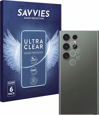 Produktbild von 6x Für Samsung Galaxy S23 Ultra Enterprise Edition (NUR Kameraschutz) Schutzfolie Savvies Displayschutz Display Schutz Folie Klar Transparent