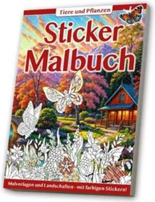 Obrázok produktu pre Sticker Malbuch: Erwachsene - Tiere & Pflanzen