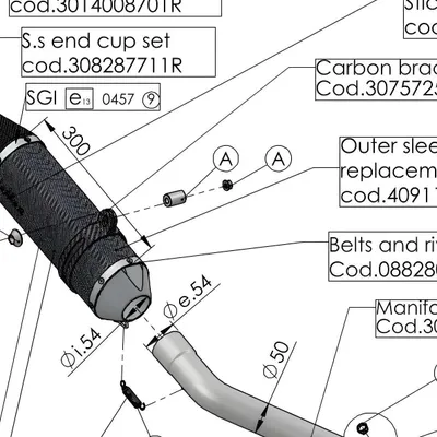 Obrázek produktu pro Spojovací trubka výfuku LeoVince, model S1072, kompatibilní s modely S14122E, S14123E, S3388