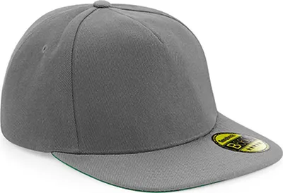 Produktbild von Beechfield B660 | Original Flat Peak Snapback Cap / Kappe / Mütze / Hut - Farbe: Grey/Grey - Größe: One Size