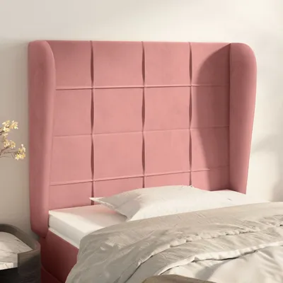 Produktbild von vidaXL Kopfteil mit Ohren Rosa 103x23x118/128 cm Samt - Kopfteil - Kopfteile - Bett-Kopfteil - Bettkopfteil