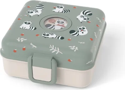 Image de MONBENTO Brotdose Snacky Raccoon grün 113700 3760367953940