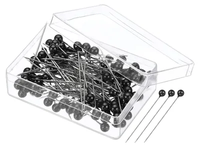 Productafbeelding van Spelden met plastic kop - 200 stuks - Geschikt voor naaien en knutselen - 38 mm - Zwart