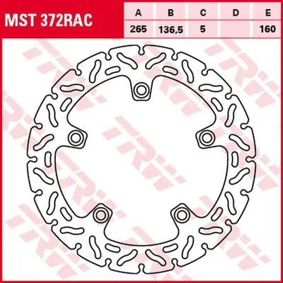 Produktbild von TRW Bremsscheibe Sportiv starr MST372RAC F800GS Adventure 4G80 Nuda 900 A7