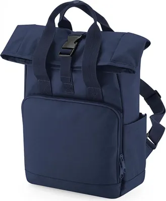 Produktbild von BagBase BG118S | Recycled Mini Twin Handle Roll-Top Backpack - Farbe: Navy Dusk - Größe: 23 x 32 x 11 cm
