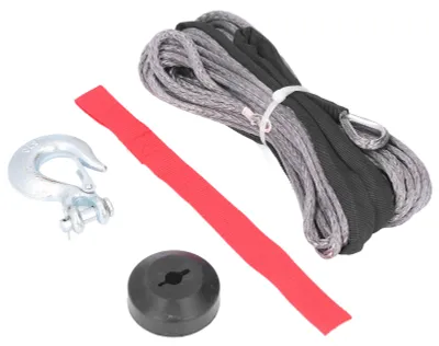 Produktbild von Windenseil-Set mit Feder-Gabelkopf, Schlingenhaken, Gummistopper, 4400 lbs, Belastung, verschleißfest, universell
